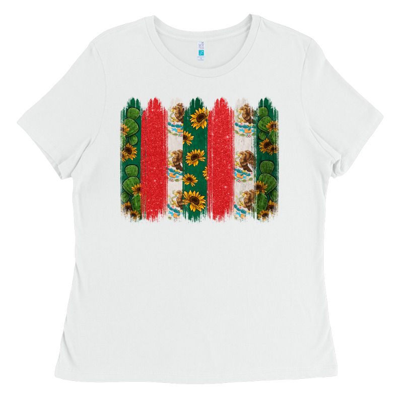 Mexican Flag Brushstroke Ladies Tee by Jasminsmagicworld | Teevron