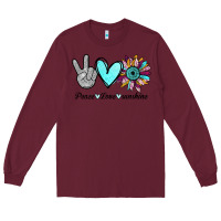 Burgundy Peace Love Sunshine Long Sleeve Tee - Bettercallsaul