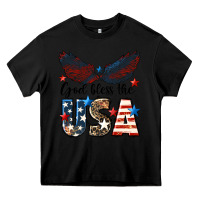 Black Western God Bless The USA Heavy Core Tee - LillyAllenDesigns