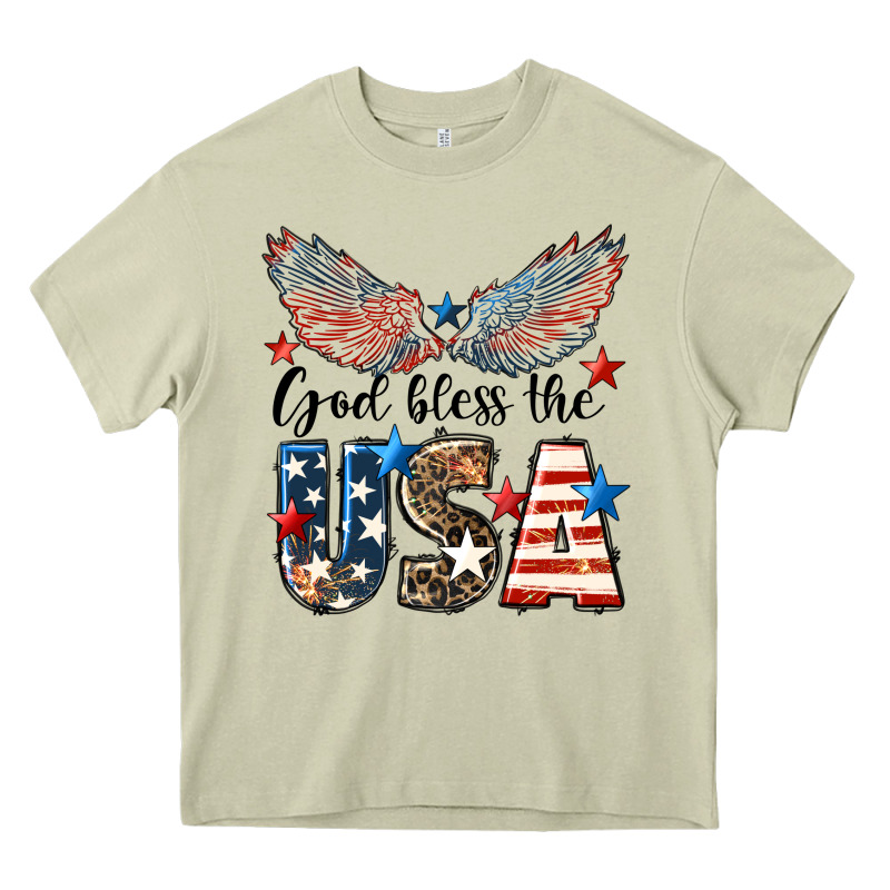 Western God Bless The Usa Heavy Core Tee by LillyAllenDesigns | Teevron