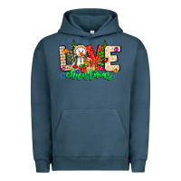 Pigment Midnight Navy love Christmas Urban Hoodie - CowhideDigitalArt