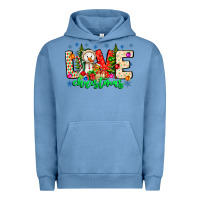 Pigment Pebble Blue love Christmas Urban Hoodie - CowhideDigitalArt