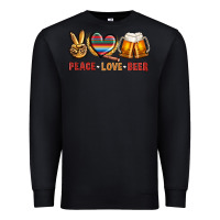 Black peace love beer bbs Premium Sweatshirt - BundleAndBundleShop