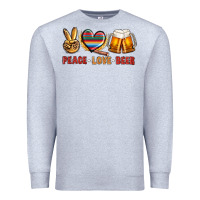 Heather Grey peace love beer bbs Premium Sweatshirt - BundleAndBundleShop