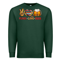 Sports Green peace love beer bbs Premium Sweatshirt - BundleAndBundleShop