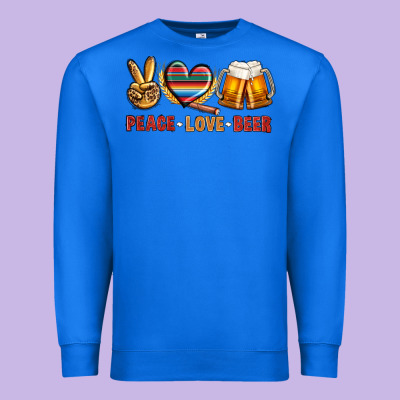 Peace Love Beer Bbs Premium Sweatshirt Designed By Bundleandbundleshop
