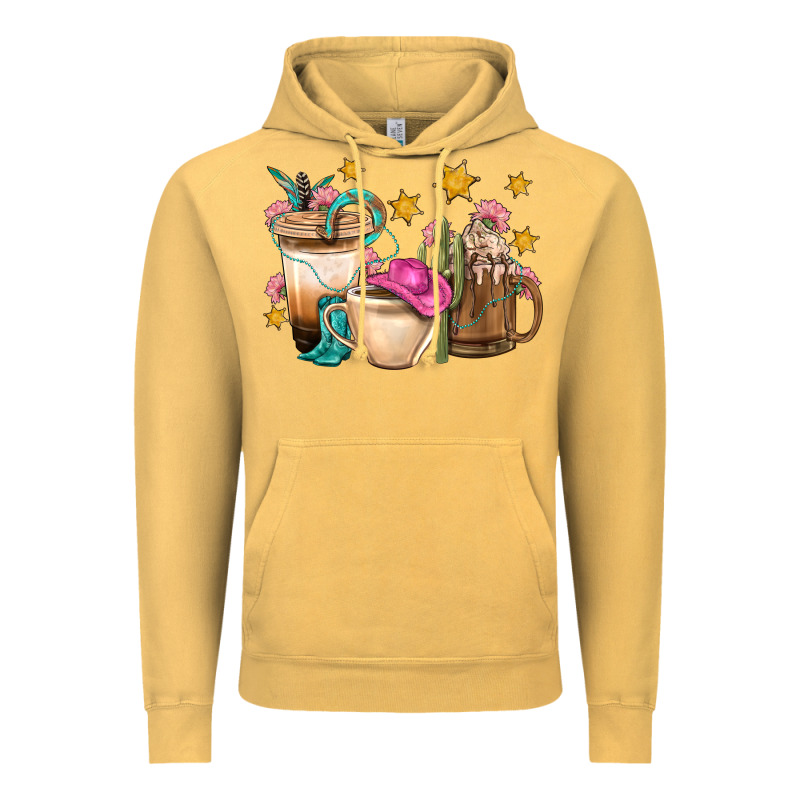 Western Cowgirl Coffee Cup Bbs Vintage Hoodie by BundleAndBundleShop | Teevron