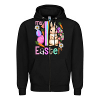 Black My first Easter Girl Easter Day Zipper Hoodie - HowdyJamesFarm