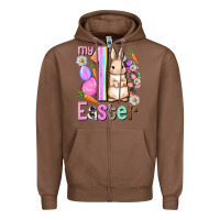 Chestnut My first Easter Girl Easter Day Zipper Hoodie - HowdyJamesFarm