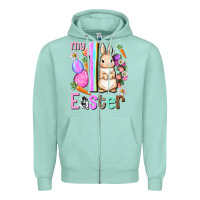 Seafoam My first Easter Girl Easter Day Zipper Hoodie - HowdyJamesFarm