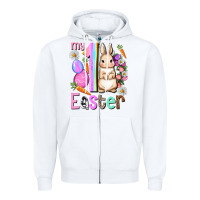 White My first Easter Girl Easter Day Zipper Hoodie - HowdyJamesFarm