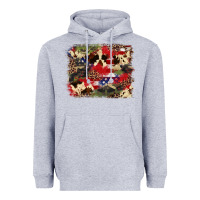 Heather Grey 4th of july american flagcowhide  leopard backgrou Heavyweight Hoodie - FaDigitalArtStudio