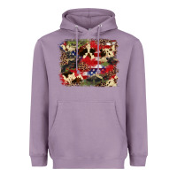 Lavender 4th of july american flagcowhide  leopard backgrou Heavyweight Hoodie - FaDigitalArtStudio