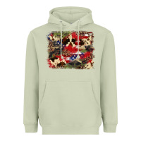 Matcha 4th of july american flagcowhide  leopard backgrou Heavyweight Hoodie - FaDigitalArtStudio