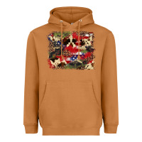 4th Of July American Flagcowhide  Leopard Backgrou Heavyweight Hoodie | Teevron