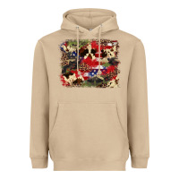 Mushroom 4th of july american flagcowhide  leopard backgrou Heavyweight Hoodie - FaDigitalArtStudio