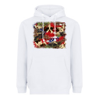 White 4th of july american flagcowhide  leopard backgrou Heavyweight Hoodie - FaDigitalArtStudio