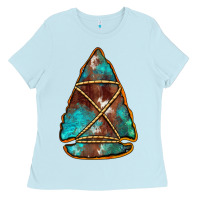 Turquoise Cowhide Arrowhead Ladies Tee | Teevron
