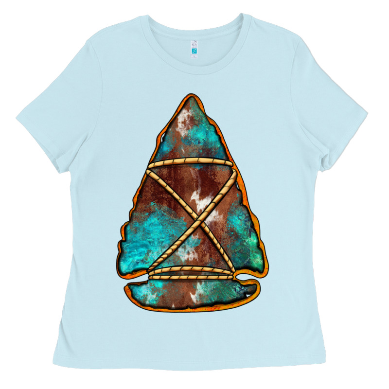 Turquoise Cowhide Arrowhead Ladies Tee by Jasminsmagicworld | Teevron