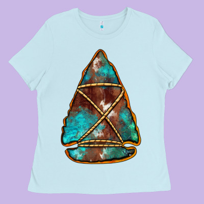 Turquoise Cowhide Arrowhead Ladies Tee Designed By Jasminsmagicworld