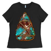 Black turquoise cowhide arrowhead Ladies Tee - Jasminsmagicworld