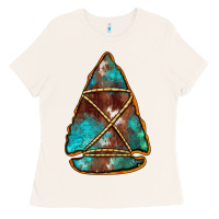Bone turquoise cowhide arrowhead Ladies Tee - Jasminsmagicworld