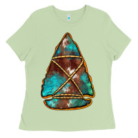 Matcha turquoise cowhide arrowhead Ladies Tee - Jasminsmagicworld