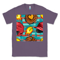 Lavender softball helmet and glove with serape seamless pattern Classic Tee - BundleAndBundleShop
