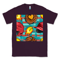 Plum softball helmet and glove with serape seamless pattern Classic Tee - BundleAndBundleShop