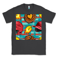 Smoke softball helmet and glove with serape seamless pattern Classic Tee - BundleAndBundleShop