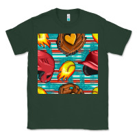 Sports Green softball helmet and glove with serape seamless pattern Classic Tee - BundleAndBundleShop