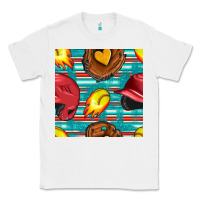 White softball helmet and glove with serape seamless pattern Classic Tee - BundleAndBundleShop