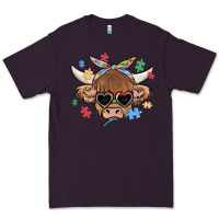 Plum autism awareness cow Premium Tee - MaliasSmallBusiness