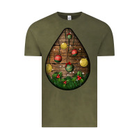 Vintage Olive christmas  teardrop Vintage Tee - BundleAndBundleShop