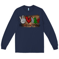 Navy Peace Love Christmas Long Sleeve Tee - Bettercallsaul