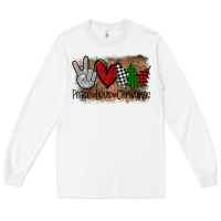 White Peace Love Christmas Long Sleeve Tee - Bettercallsaul