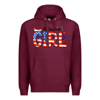 Burgundy All American Girl Bandana Premium Hoodie - CowCowDesign
