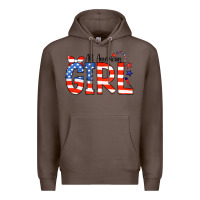 Coffee All American Girl Bandana Premium Hoodie - CowCowDesign