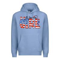 Colony Blue All American Girl Bandana Premium Hoodie - CowCowDesign