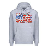 Heather Grey All American Girl Bandana Premium Hoodie - CowCowDesign