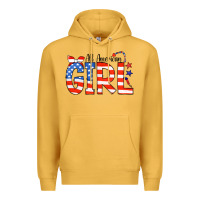 Mustard All American Girl Bandana Premium Hoodie - CowCowDesign
