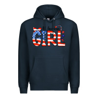 Navy All American Girl Bandana Premium Hoodie - CowCowDesign