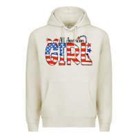 Oatmeal Heather All American Girl Bandana Premium Hoodie - CowCowDesign