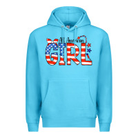 Ocean Blue All American Girl Bandana Premium Hoodie - CowCowDesign