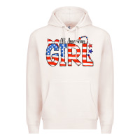 Pale Pink All American Girl Bandana Premium Hoodie - CowCowDesign