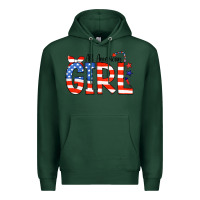 Sports Green All American Girl Bandana Premium Hoodie - CowCowDesign