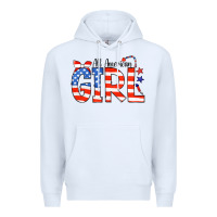 White All American Girl Bandana Premium Hoodie - CowCowDesign