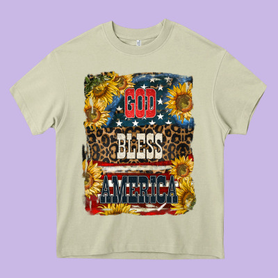 Western God Bless America Heavy Core Tee Designed By Lillyallendesigns