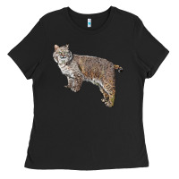 Black Bobcat Ladies Tee - LillyAllenDesigns