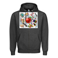 Charcoal Heather school elements tumbler Zipper Hoodie - CowGirlArtShop